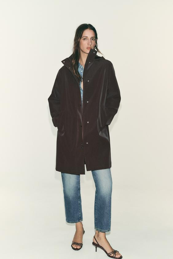 COATED HOODED WINDPROOF JACKET | Zara US