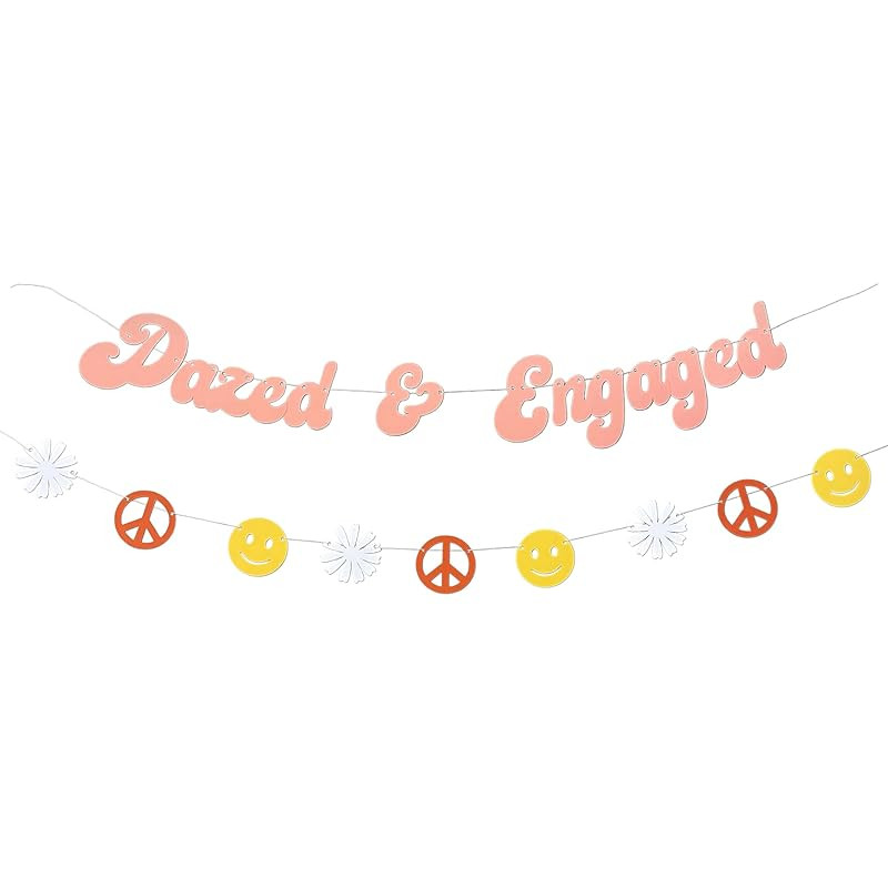 Dazed and Engaged Bachelorette Decorations Bundle with Dazed & Engaged Confused Banner and Groovy... | Amazon (US)