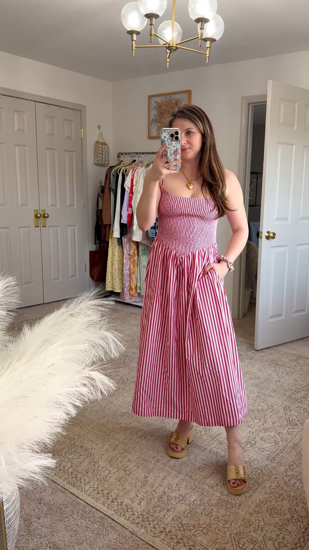 Midi dress for spring red and white vertical stripe dress 

#LTKootd #LTKSpringSale #LTKSeasonal