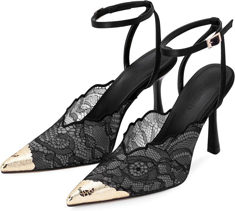 High Heels for Women Strappy Sandals Comfortable Lace Pumps | Amazon (US)