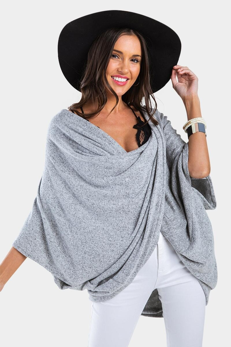 Samaria Front Twist Poncho | Francesca’s Collections