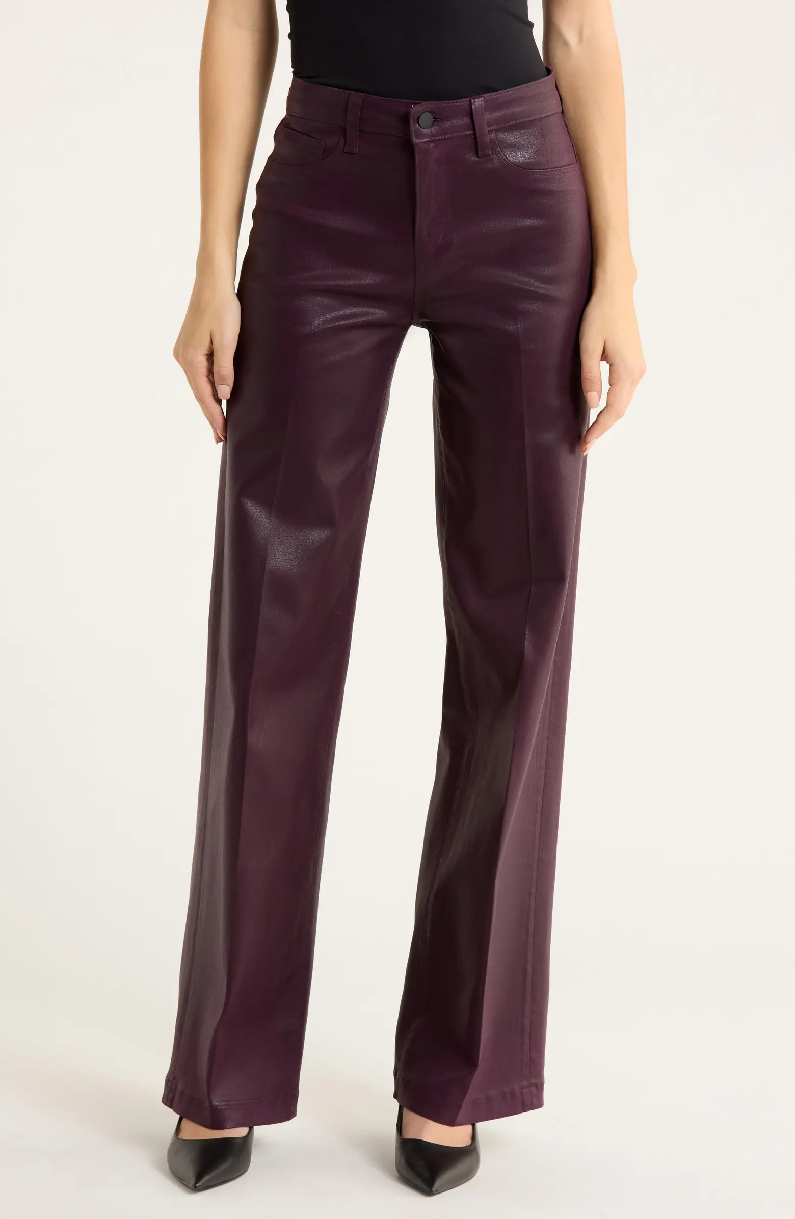 Scottie Coated High Waist Wide Leg Jeans | Nordstrom