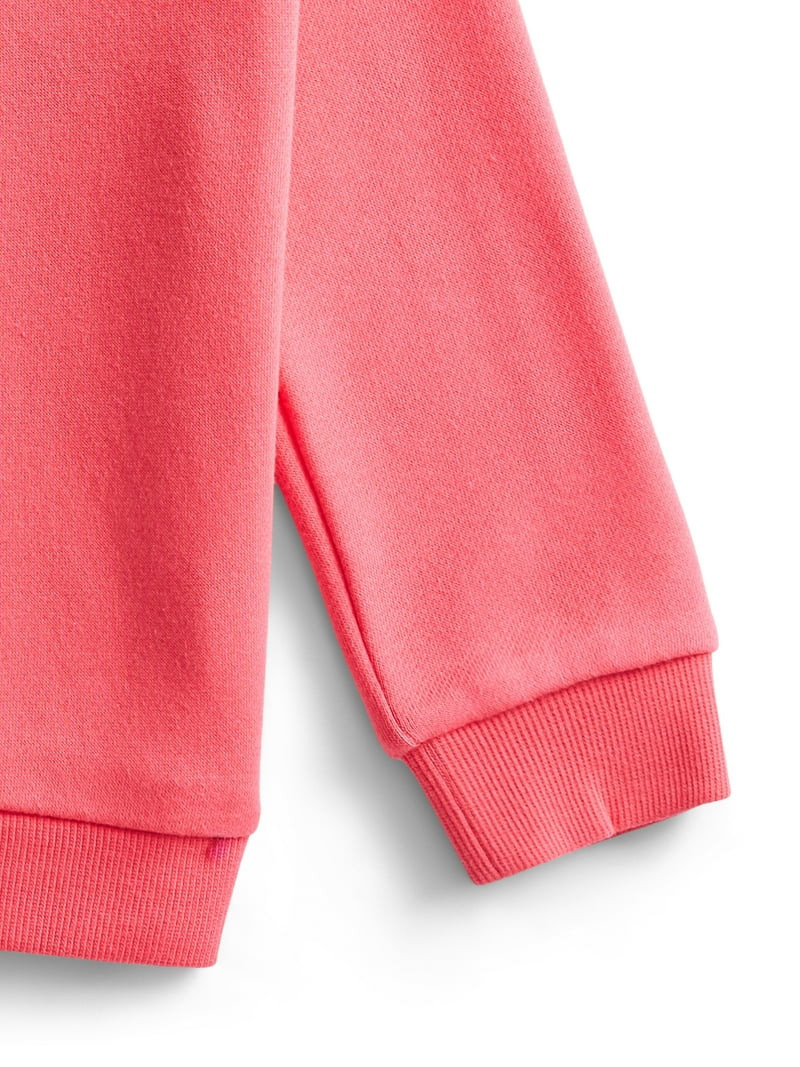 Wonder Nation Toddler Girls Fleece Sweatshirt with Long Sleeves, Sizes 2T-5T | Walmart (US)