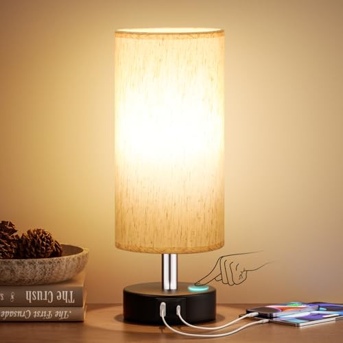 PartageiZ Small Touch Bedside Lamp for Bedroom - Table Lamps for Nightstand, Minimalist Night Stands Light Lamp, Desk Lamps for Reading Room, Kids Room, Living Room, Office, Dorm | Amazon (US)