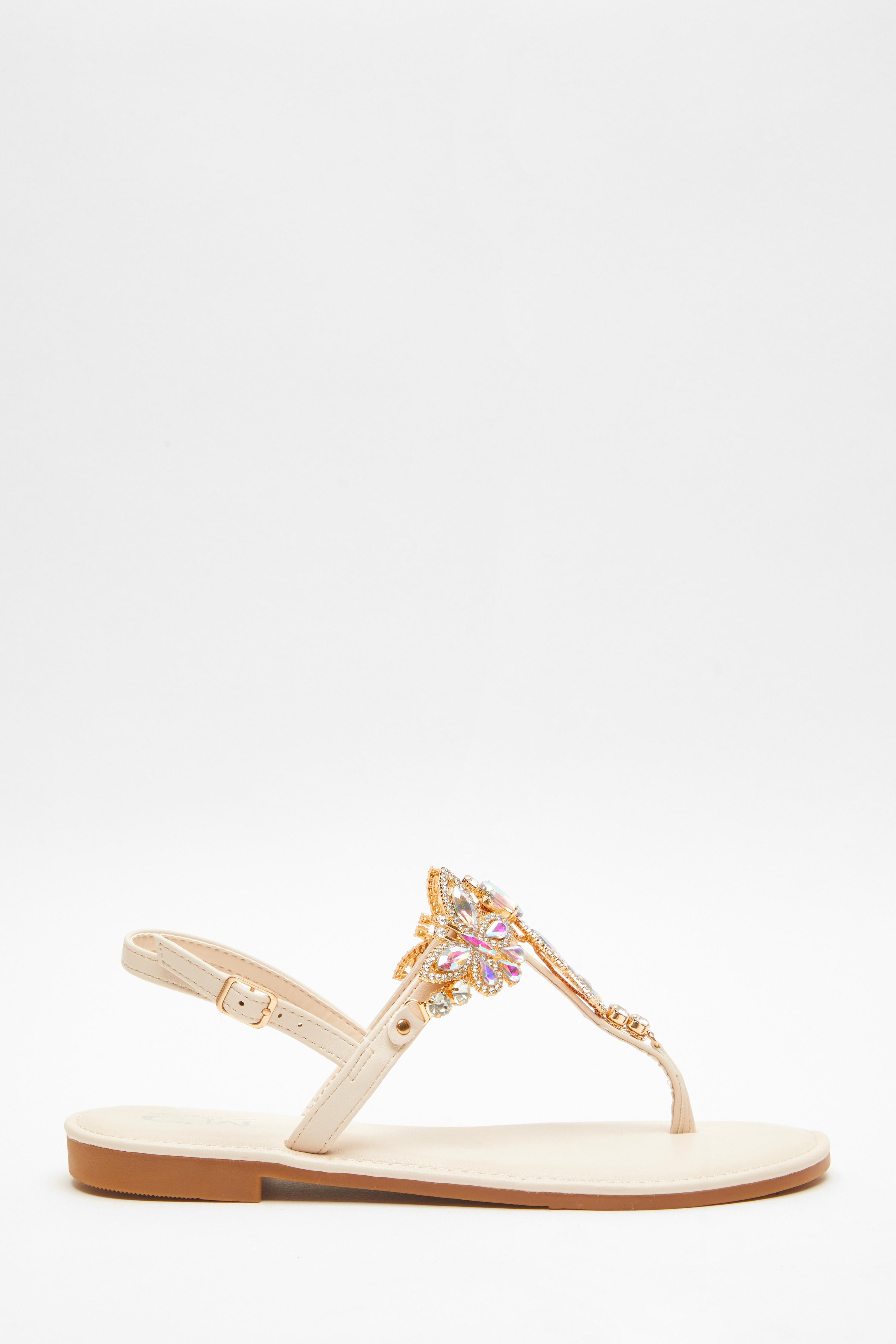 Nude Woven Mule Sandals | Quiz Clothing (UK)