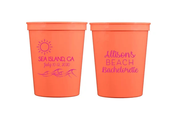 Bachelorette cups, Beach bachelorette, Beach cups, Bachelorette party favor, Personalized bachelo... | Etsy (US)
