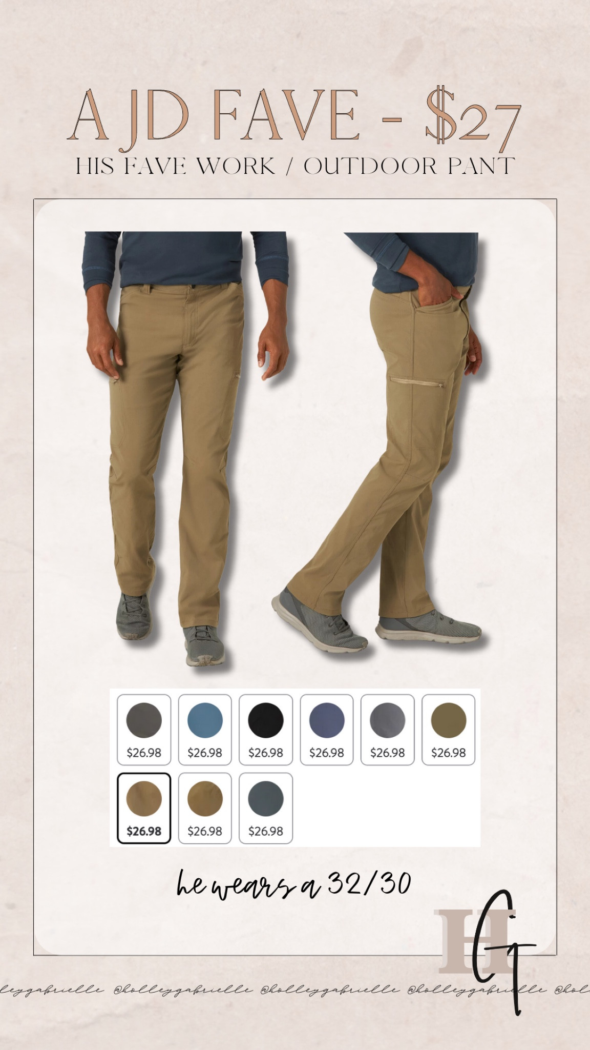 Just ordered JD 6 new pairs for work / hunting / life b/c he truly wears these 24/7🙈 they’re only $27 from Walmart & he LOVES THEM. He truly looks great in them too. 

They’re sweat wicking, lots of pockets, lightweight material & several colors! He wears the 32/30👏🏼 just an idea if your man likes a similar style! 

Walmart finds / men style / work pants / for him / Father’s Day idea / Holley Gabrielle 

#LTKFindsUnder50 #LTKMens #LTKWorkwear