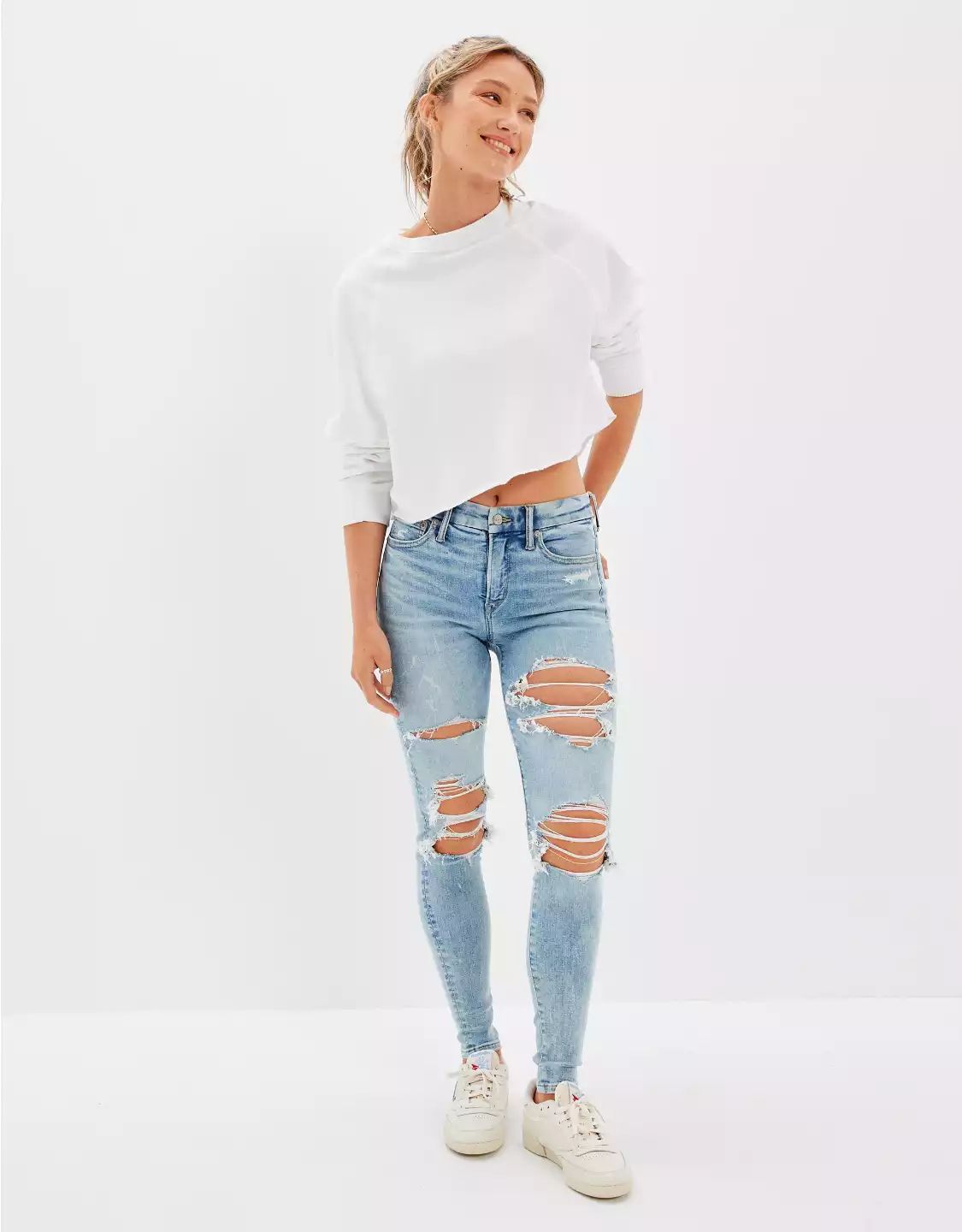 AE Lu(x)e Ripped High-Waisted Jegging | American Eagle Outfitters (US & CA)