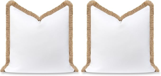 Hofdeco Premium Coastal Hampton Patio Indoor Outdoor Throw Pillow Cover Only, 22"x22" Water Repel... | Amazon (US)