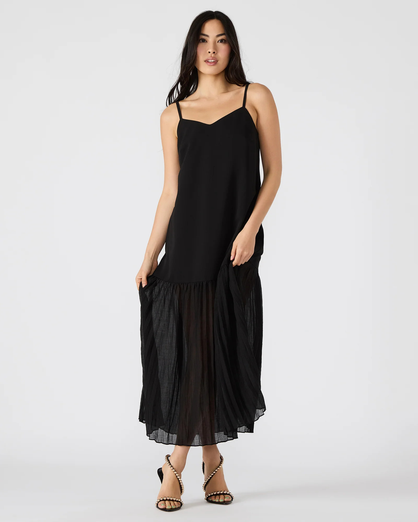 EMBER Black Flowy Sheer Maxi Women's Dress | Steve Madden (US)