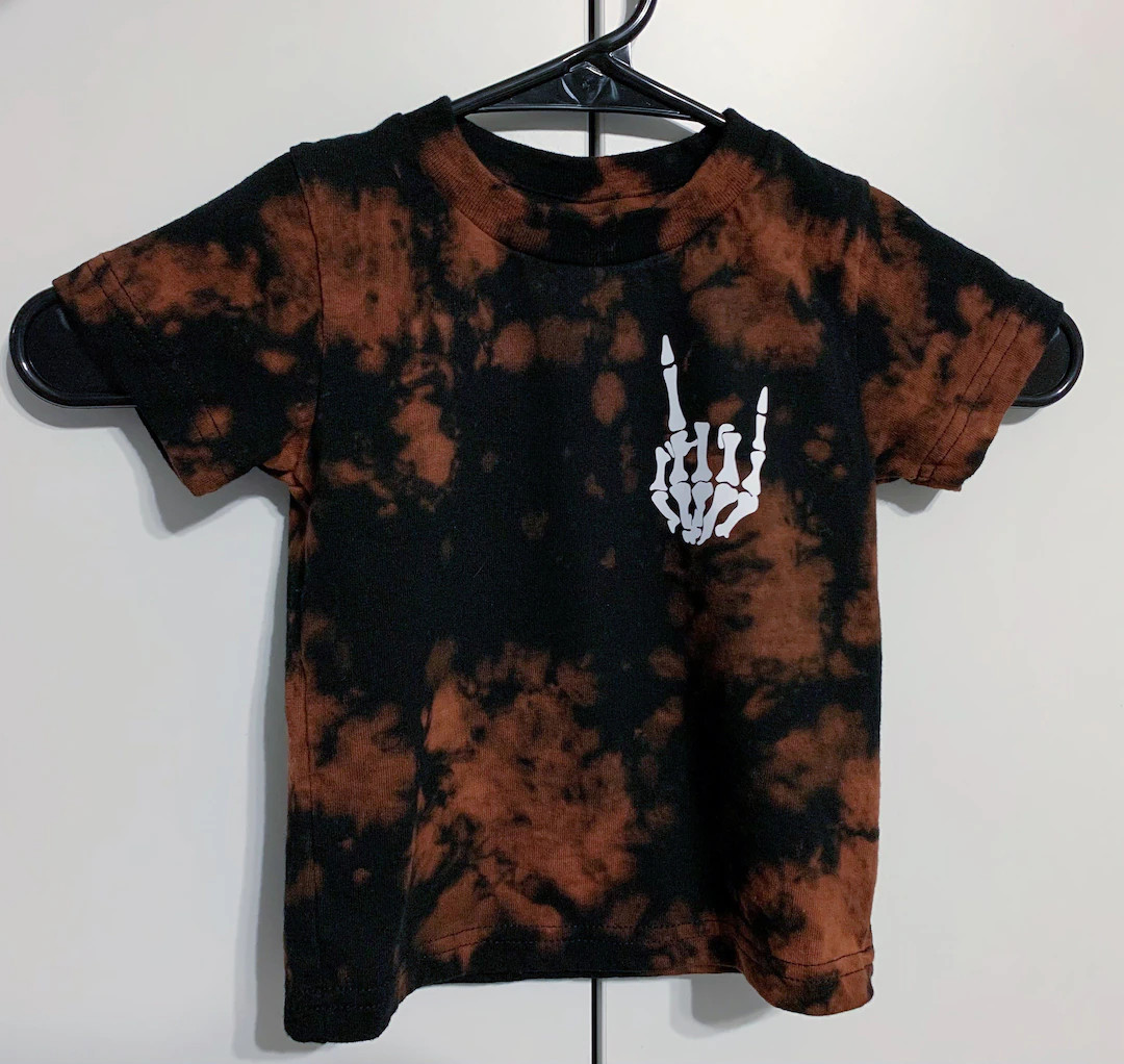 Halloween Skeleton Hand Baby Toddler Kids Bleach Tie Dye - Etsy | Etsy (US)