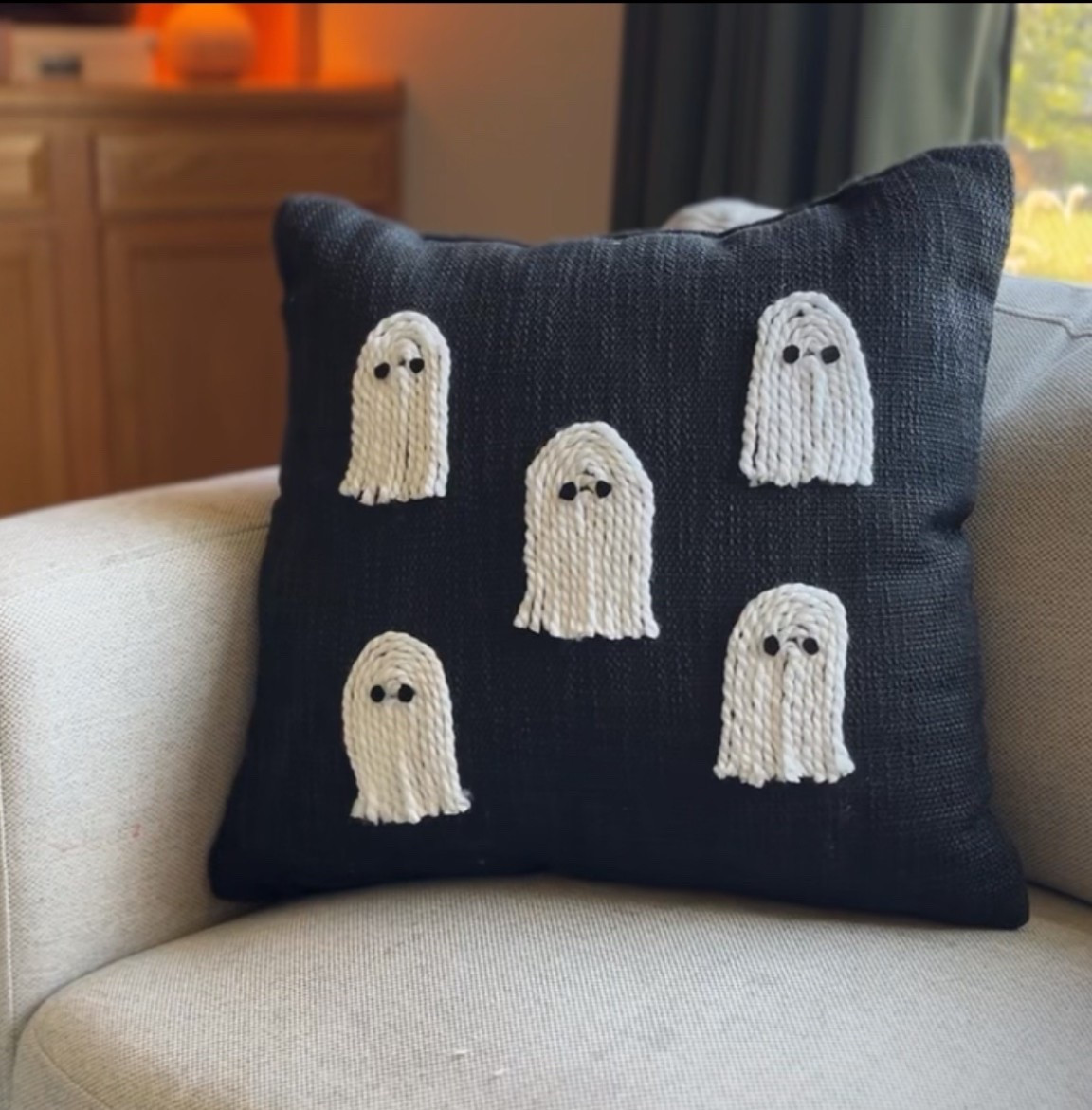 Such a cute Halloween pillow! This little DIY ghost pillow was such an easy fall craft. I promise, no sewing or anything complicated required. DIY Halloween idea you can do in an hour or less!

#LTKHalloween #LTKSeasonal #LTKHoliday