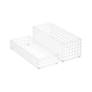 like-it Bricks 13-3/4" Medium Short Bin Translucent | The Container Store