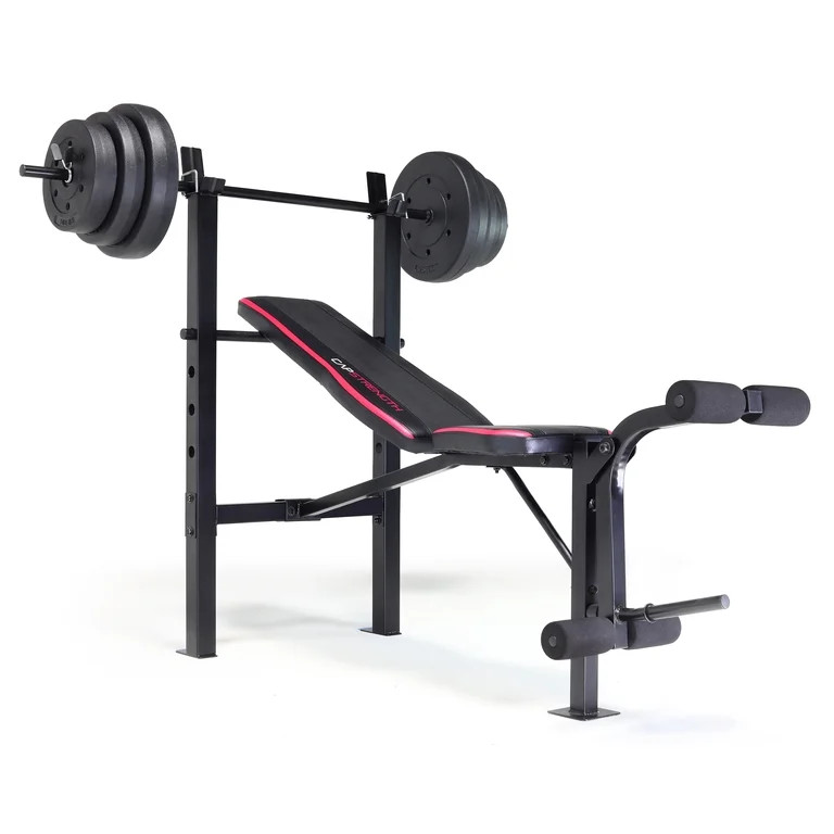 CAP Strength Adjustable Standard Combo Weight Bench with Rack and Leg Extension and 100 lb. Vinyl... | Walmart (US)