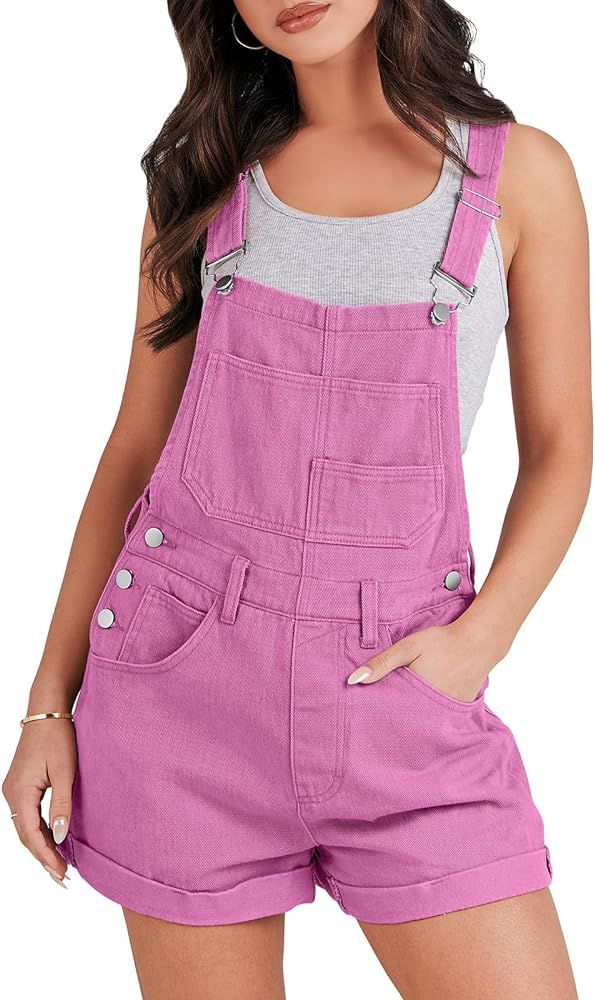 ANRABESS Womens Overalls Shorts Denim Romper Summer Loose Fit Adjustable Strap Bib Jeans Jumpsuit... | Amazon (US)