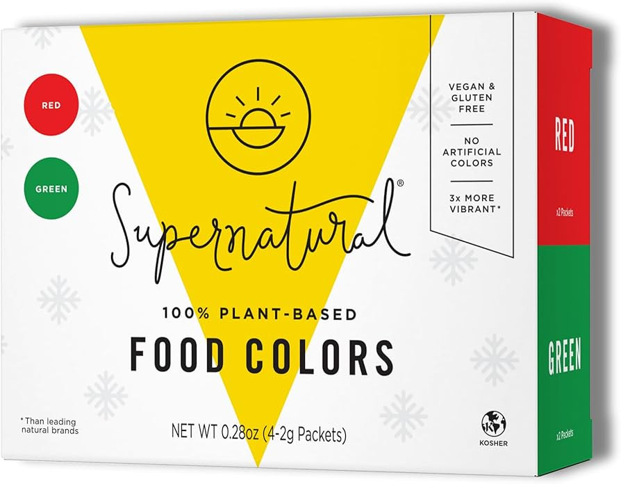 Supernatural Plant-Based Food Coloring - Red & Green Natural Food Dye Powders, Hyper-Concentrated... | Amazon (US)