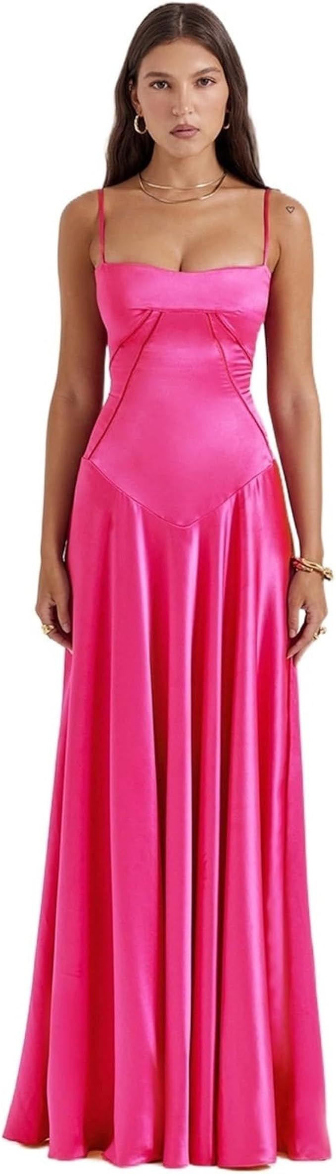 OrgeFy Fashionable Women's Sexy Suspended Dress Slim Fit Open Back Long Dress Black Dress Women's... | Amazon (US)