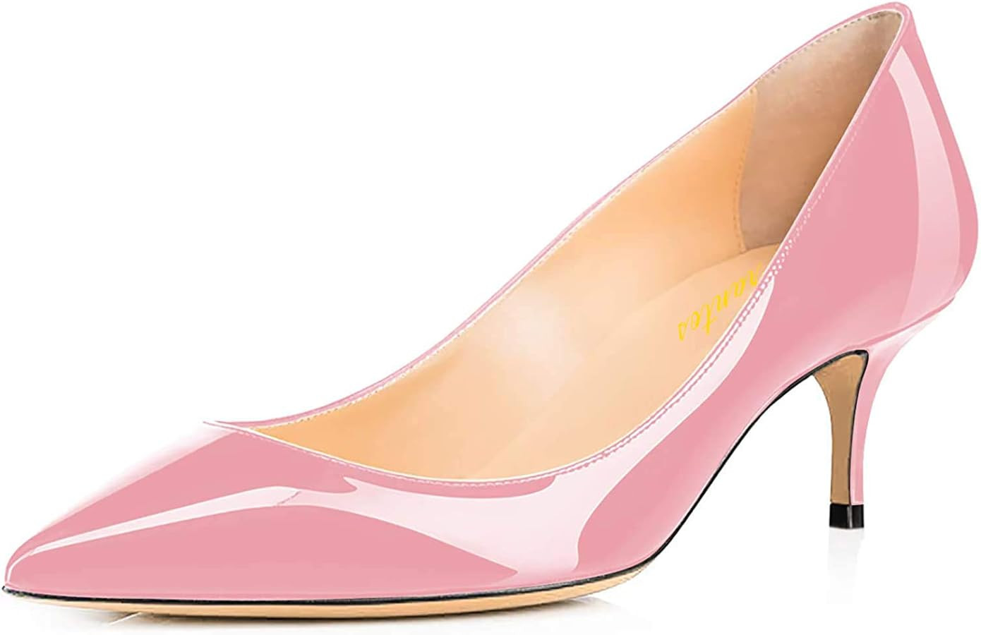 Women Fashion Pointed Toe Slip On Comfort Basic Kitten Heel Pumps Shoes | Amazon (US)