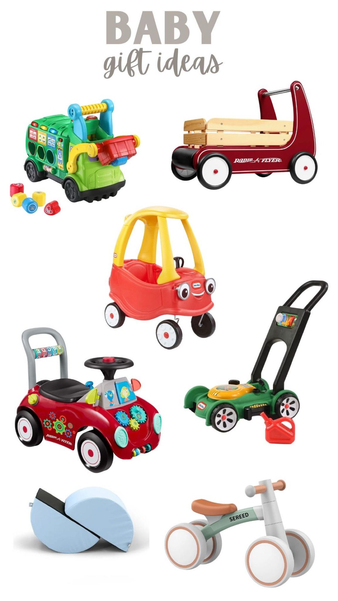  Christmas gift guide for 1 year old! 
These are some of the toys that have made their way through 2 kids, and now onto the third kid! They’re the faves in the house and have been very well loved! 

