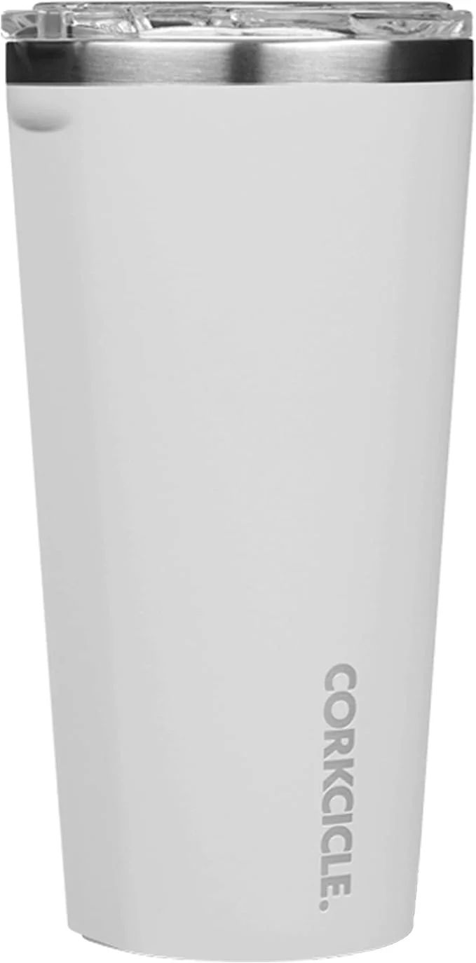 Corkcicle 16 oz Travel Tumbler, Stainless Steel, Triple Insulated, Water Bottle, Gloss White | Walmart (US)