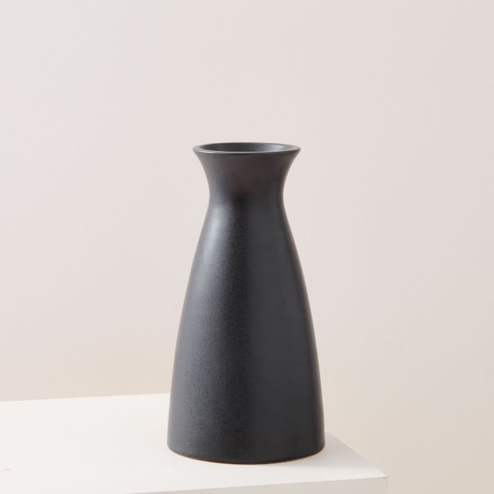 Pure Black Ceramic Vase, Small Raindrop | West Elm (US)