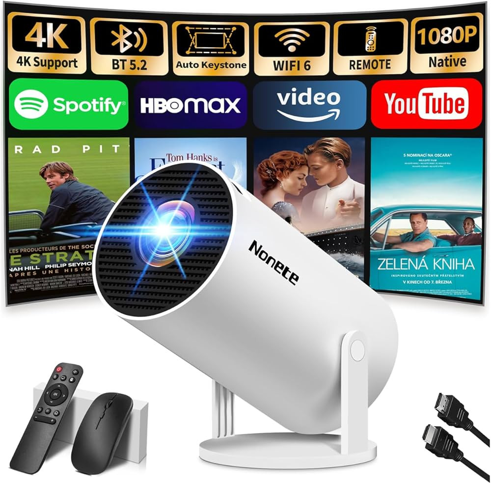 Beamer 4K Projektor Full HD 1080P【2026 Modell】 Mini Beamer mit WiFi 6 und Bluetooth 5.2, Andr... | Amazon (DE)