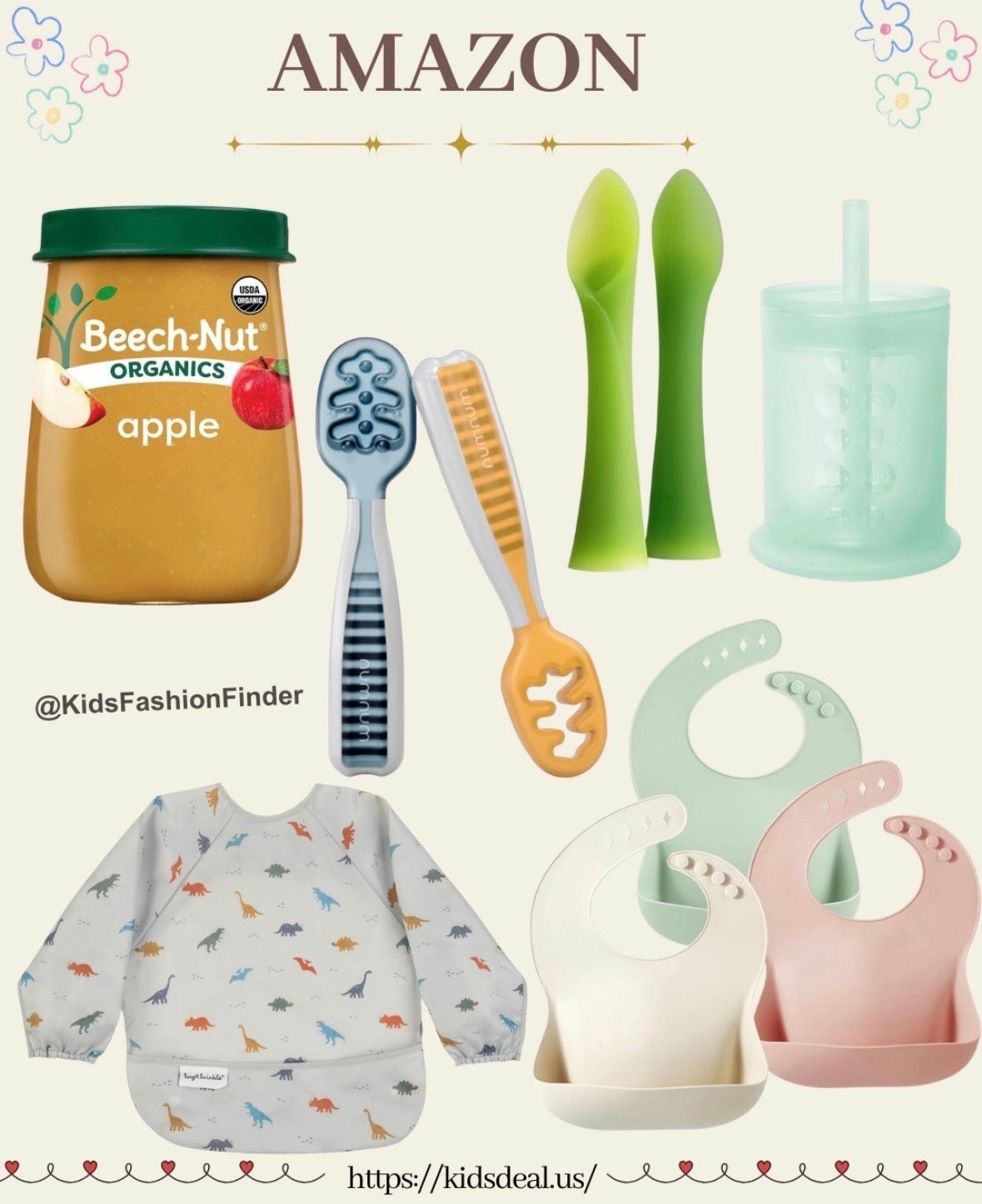 Baby feeding must-haves parents swear by 👶🥣✨
From organic apple puree 🍎 to soft silicone spoons, long-sleeve bibs (bye bye stains 🙌) and popular sippy cups—everything you need to make starting solids easier + less messy.

Perfect for busy parents & happy little eaters 💕
Save this list before mealtime chaos hits 😆

#BabyFeeding #StartingSolids
#BabyEssentials #MomApproved
#FeedingTime #BabyMustHaves 🍼🍽️

#LTKmomlife #LTKBaby #LTKTravel