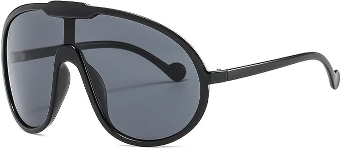 Oversized One Piece Aviator Sunglasses For Women Fashion Men Wrap Around UV400 Shield Goggles | Amazon (US)