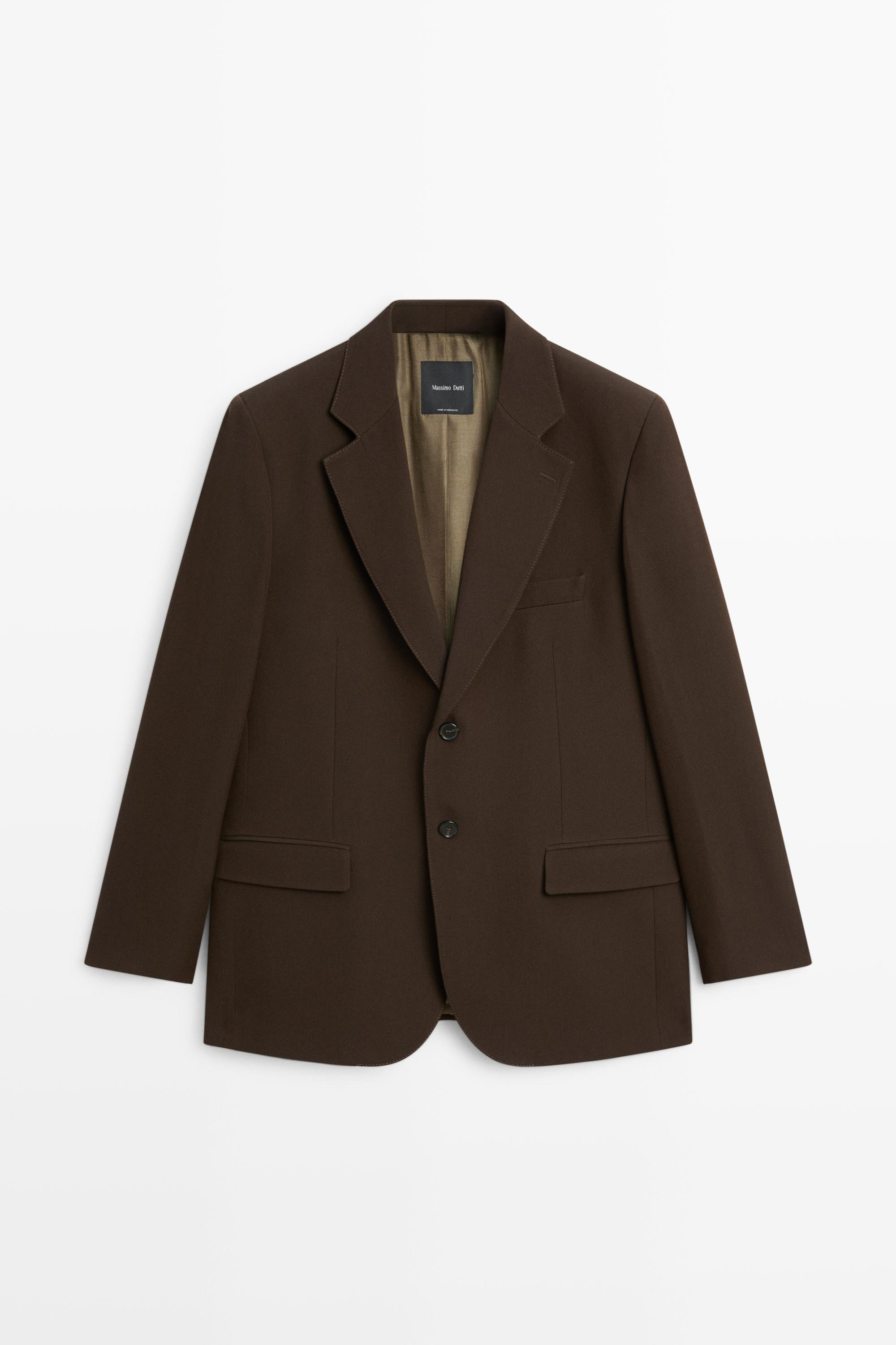 Flie\u00dfender Blazer aus Wollgemisch f\u00fcr den Total Look | Massimo Dutti DE