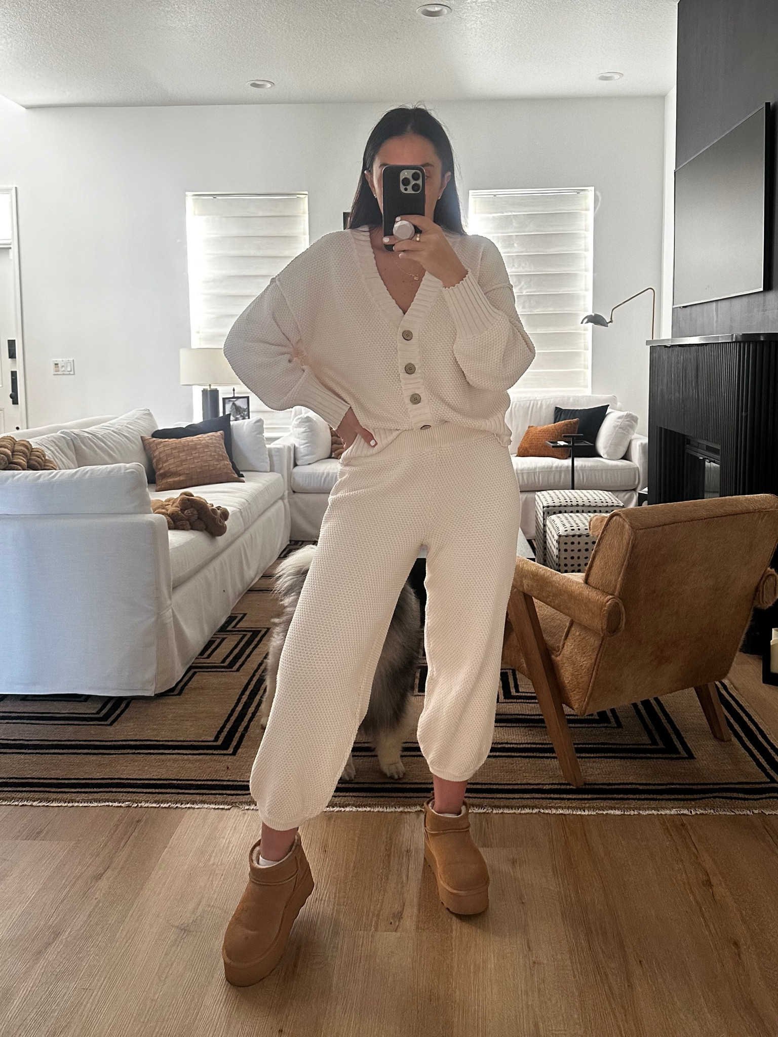 Free People Hailee Cardi Set wearing size medium. Ugg dupes $79