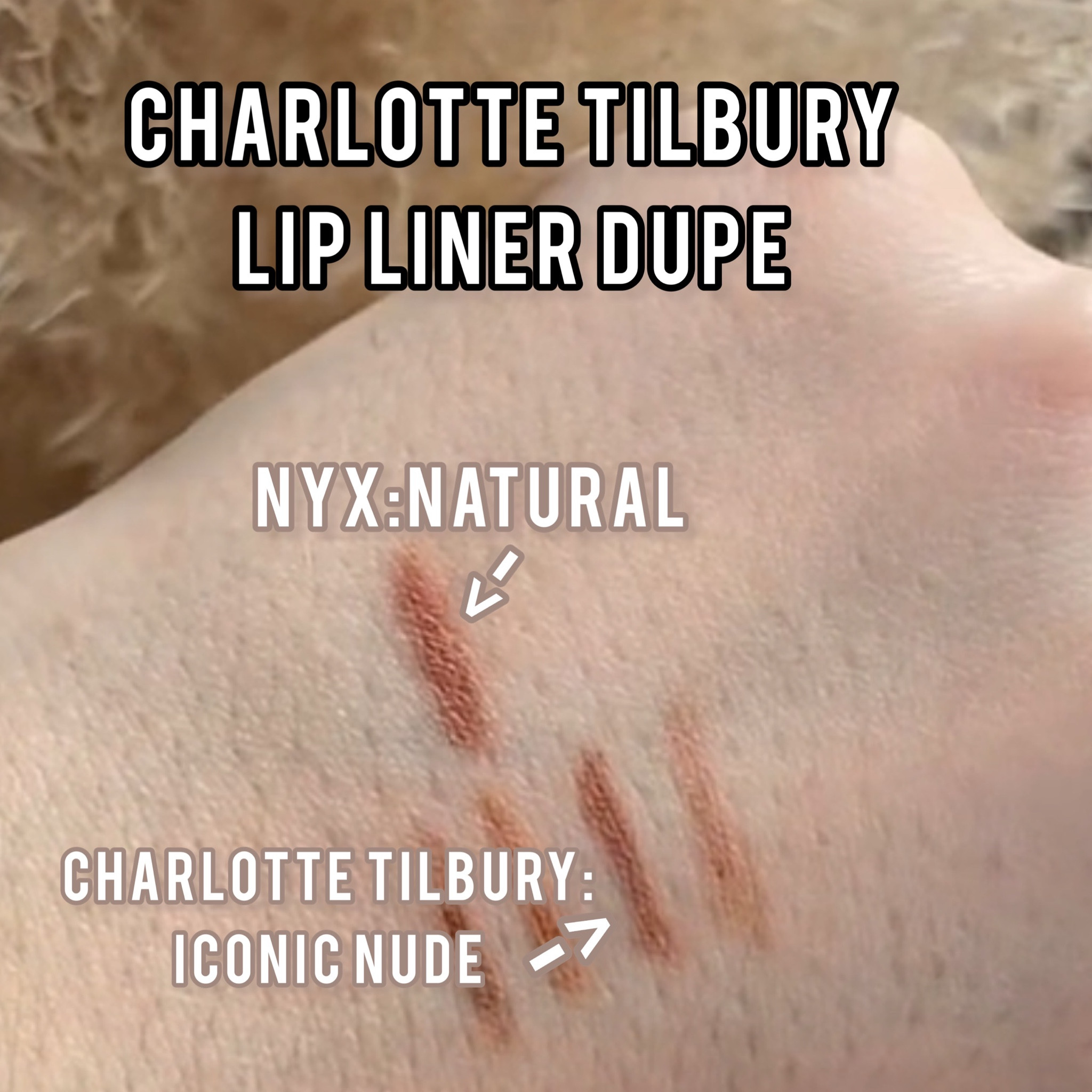 LTK beauty dupe! High end lip liner Charlotte tilbury, iconic nude duped by NYX creamy long lasting lip liner in shade natural. My all time favorite lip liner. Drugstore makeup 

#LTKbeauty
