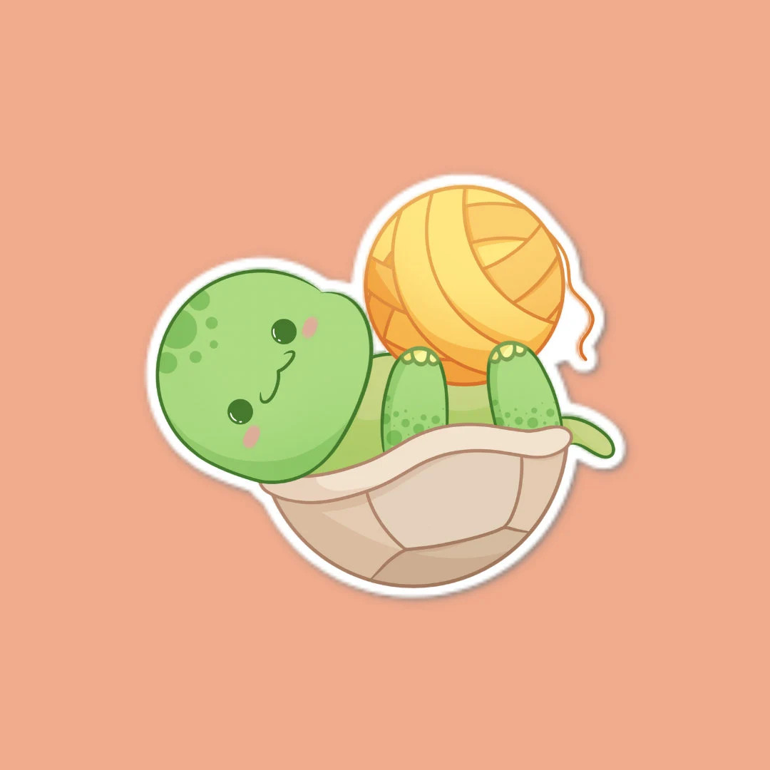 Yarn Turtle Vinyl Sticker weatherproof - Etsy | Etsy (US)