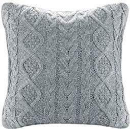 DOKOT Grey Knit Throw Pillow Cover Decorative Cable Braid and Diamond Knitting Square Warm Cushio... | Amazon (US)