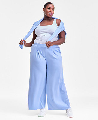 I.N.C. International Concepts Plus Size Pull-On Wide-Leg Sweatpants, Macy's Exclusive  - Macy's | Macy's
