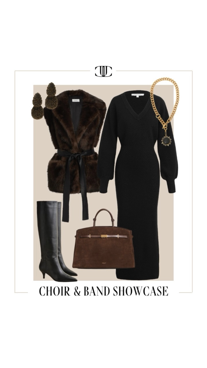 Holiday season on campus is officially in full swing, which means all the festive events are filling up the calendar. 🎄✨

I curated outfits for every December moment—classroom parties, mystery reader day, holiday markets & gift shops, decorating volunteer shifts, Christmas programs, and the choir & band showcase. These looks also work perfectly for teacher appreciation breakfasts, campus tree lightings, book fairs, gingerbread decorating nights, winter musicals, and holiday drop-off coffee events.

Think rich textures, timeless layers, and elevated basics that keep you polished from the carpool line to the auditorium.

You can shop all the looks on my LTK.
Save this post for school holiday outfit ideas you’ll reach for all season long. 💫

#LTKOver40 #LTKHoliday #LTKGiftGuide