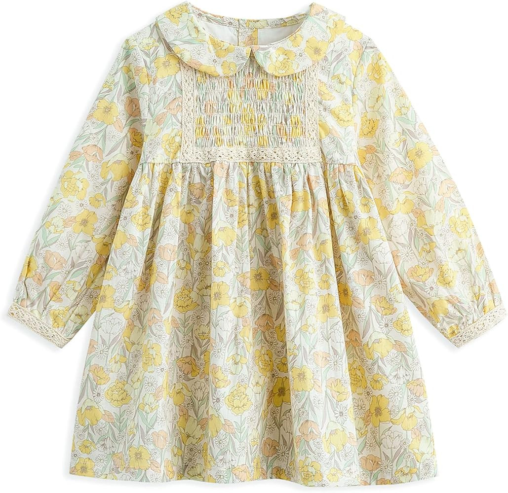 Simplee kids Baby Girls Casual Dresses Toddler Floral Dress Print Sundress Princess Dress | Amazon (US)