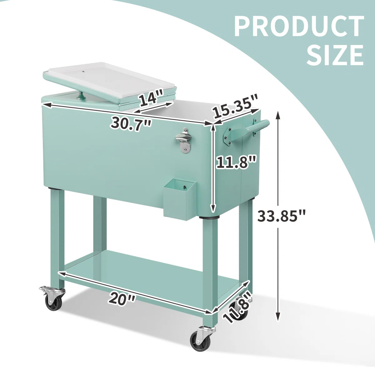 Winado 80 Qt. Outdoor Rolling Cooler Cart Storage Cabinet | Wayfair North America
