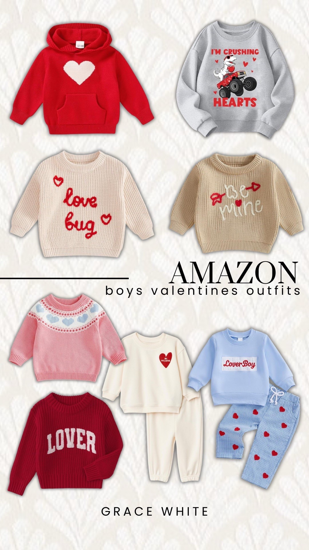 Valentine's Day is just around the corner! 💘

Boy's Valentine's Day outfits, boy mom, boys v day clothes, boys valentines day clothes, Grace White 

#LTKBaby #LTKKids #LTKValentine