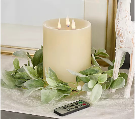 3-Wick 5"x6.5" Candlelight Wax Candle by Valerie | QVC