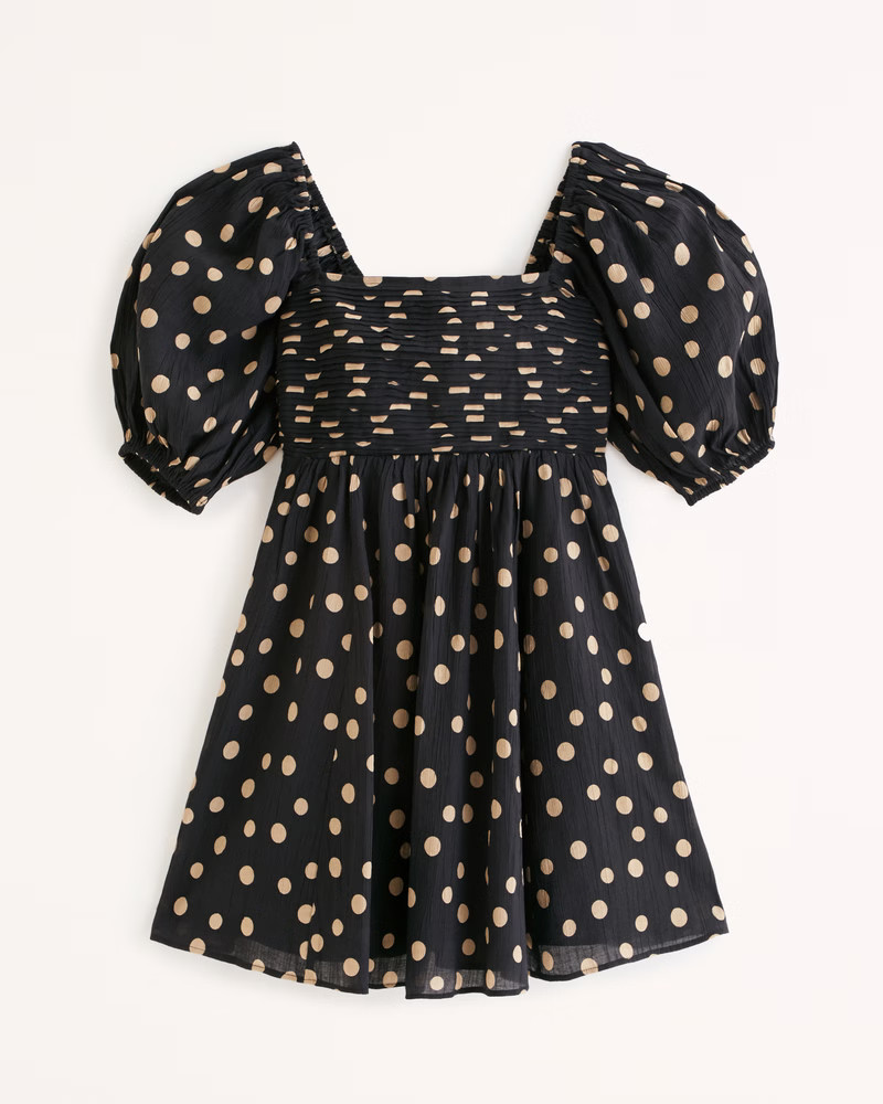 Emerson Ruched Puff Sleeve Mini Dress | Abercrombie & Fitch (US)