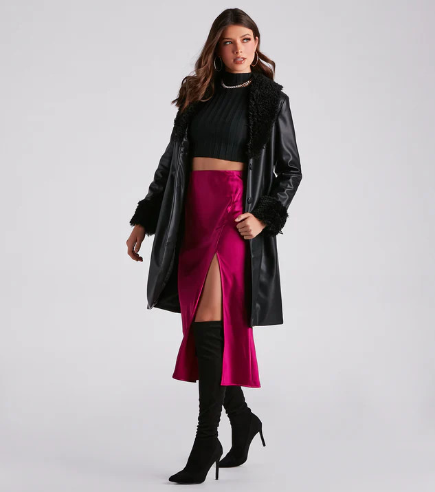 Layered In Luxe Faux Leather Trench Coat | Windsor Stores