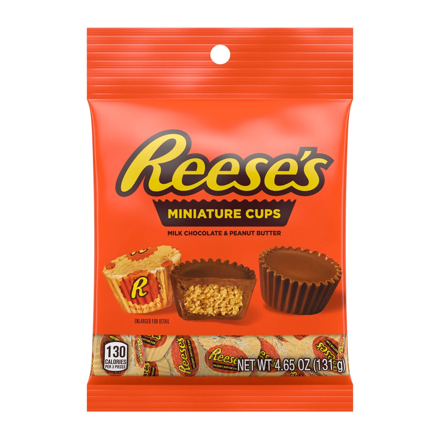 Reese's Miniatures Milk Chocolate Peanut Butter Cups Candy, Bag 4.65 oz - Walmart.com | Walmart (US)
