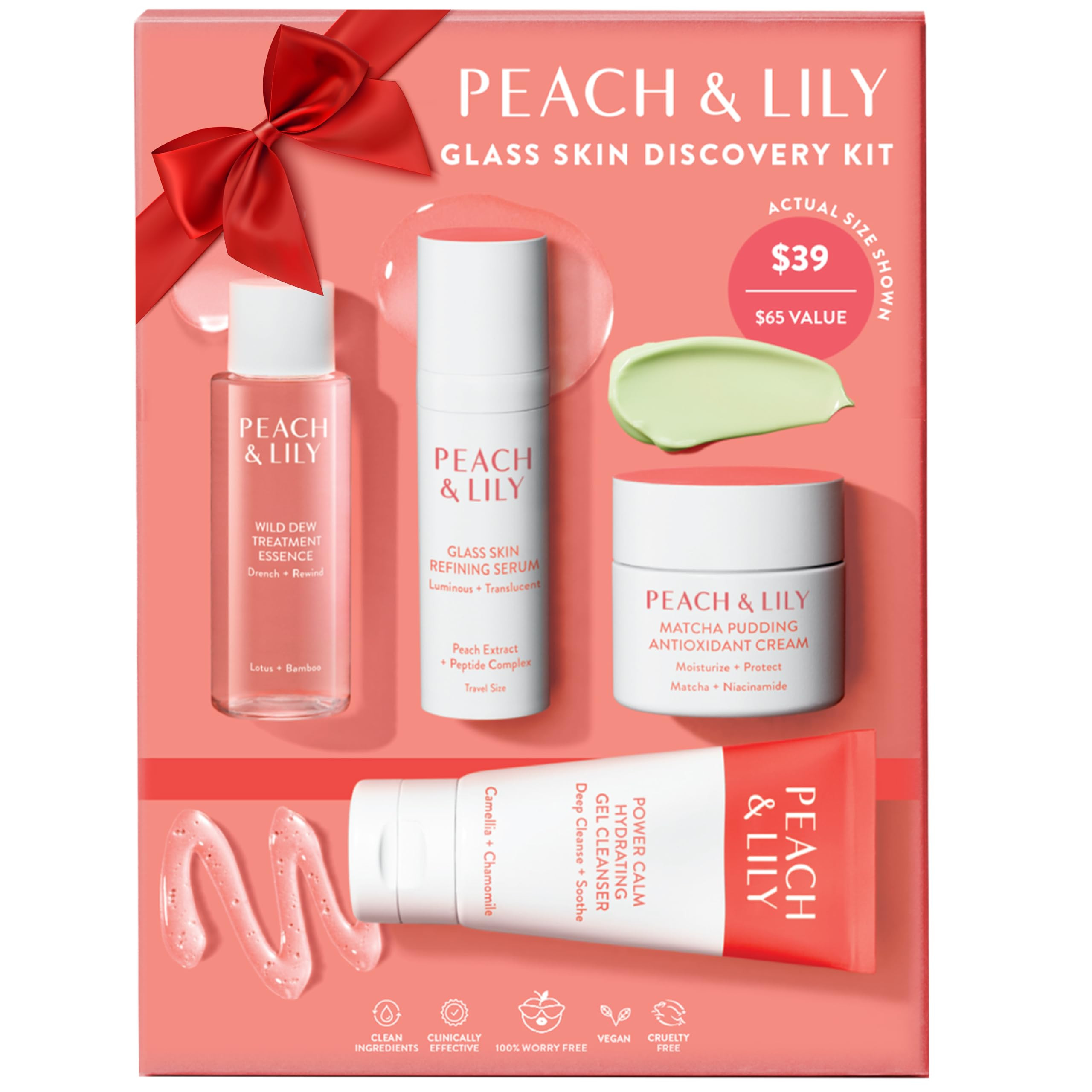 Peach & Lily Glass Skin Discovery Kit (4 Products) Facial Skincare Set | Cleanser, Essence, Serum... | Amazon (US)