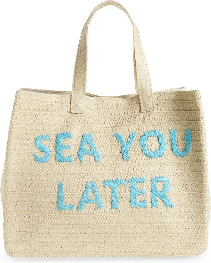 btb Los Angeles Sea You Later Straw Tote | Nordstrom | Nordstrom