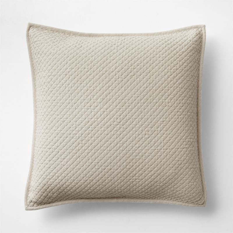 Organic Cotton Sand Beige Euro Pillow Sham + Reviews | Crate & Barrel | Crate & Barrel