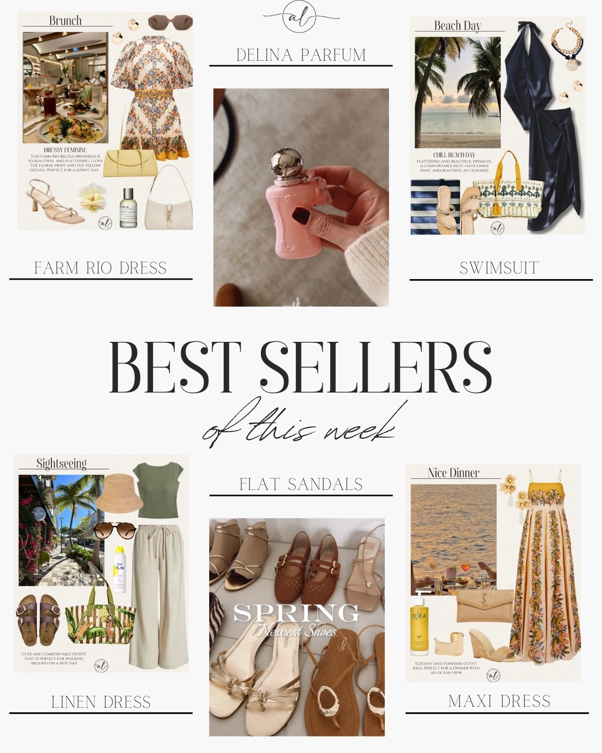 Best sellers of this week! 
Farm Rio dress, Delina perfume, swimsuit, linen pants, sandals, and maxi dress 

#LTKootd #LTKU #LTKSeasonal