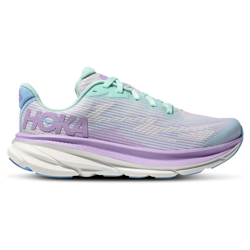 Girls HOKA HOKA Clifton 9 - Girls' Grade School Shoe Sunlit Ocean/Lilac Mist Size 07.0 | Kids Foot Locker (US)