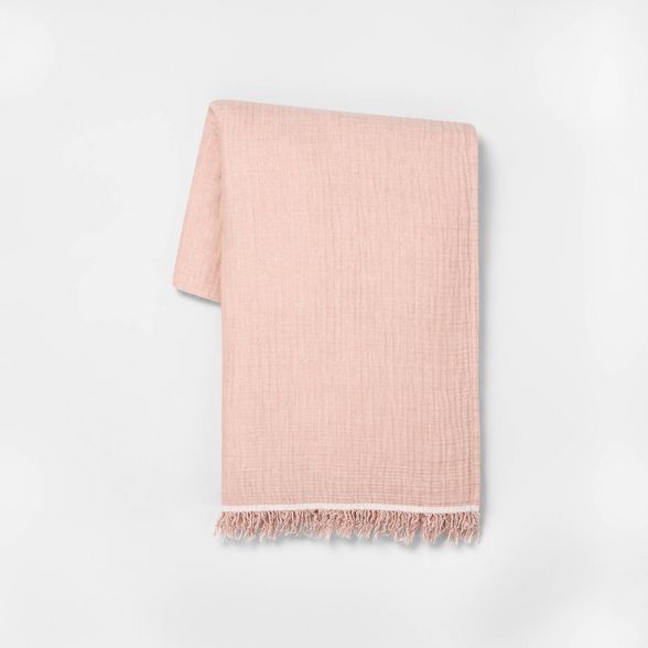 Solid Gauze Throw Blanket Rose Gold - Hearth & Hand™ with Magnolia | Target