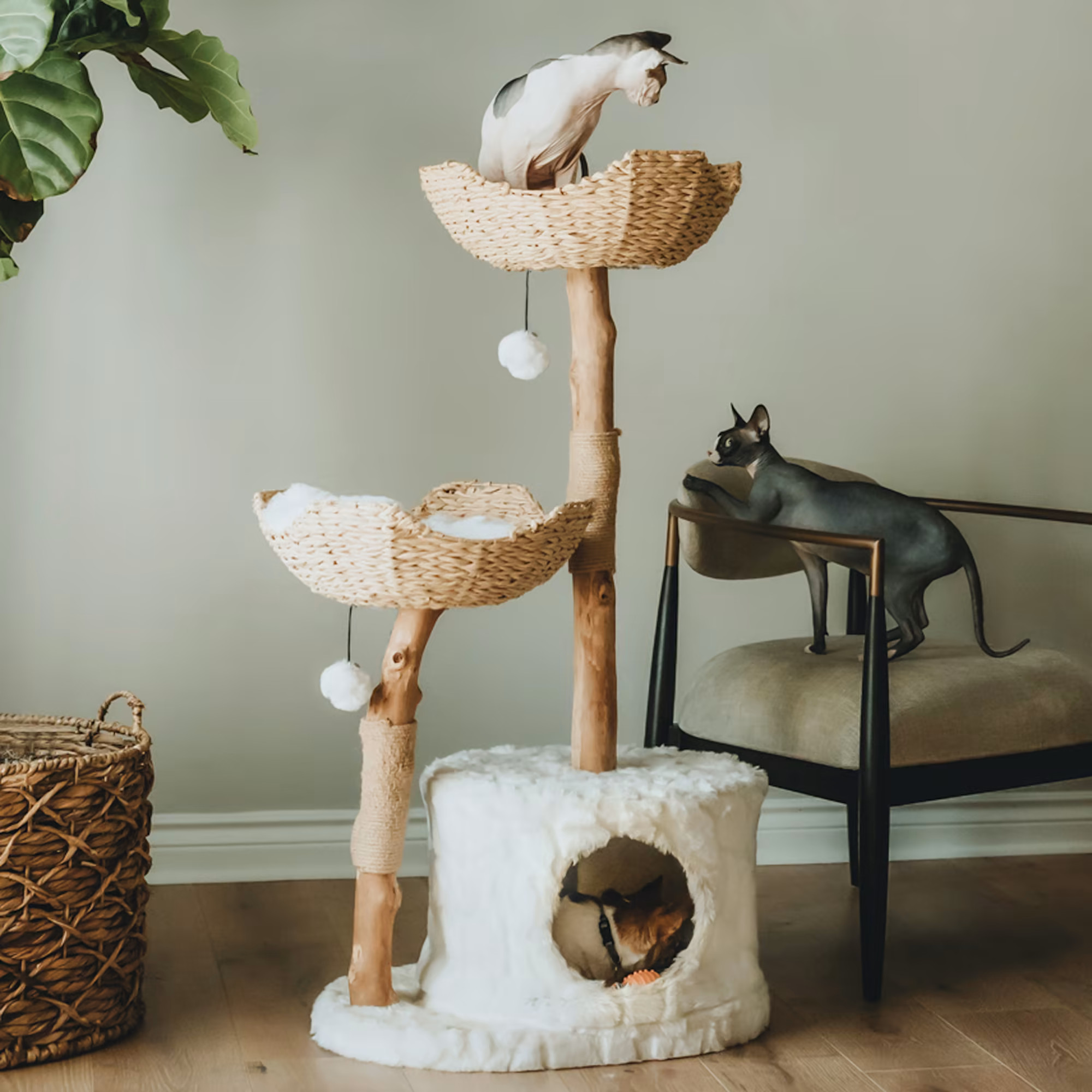 Mau Lifestyle White Cento Cat Tree, 45.5" H | Petco