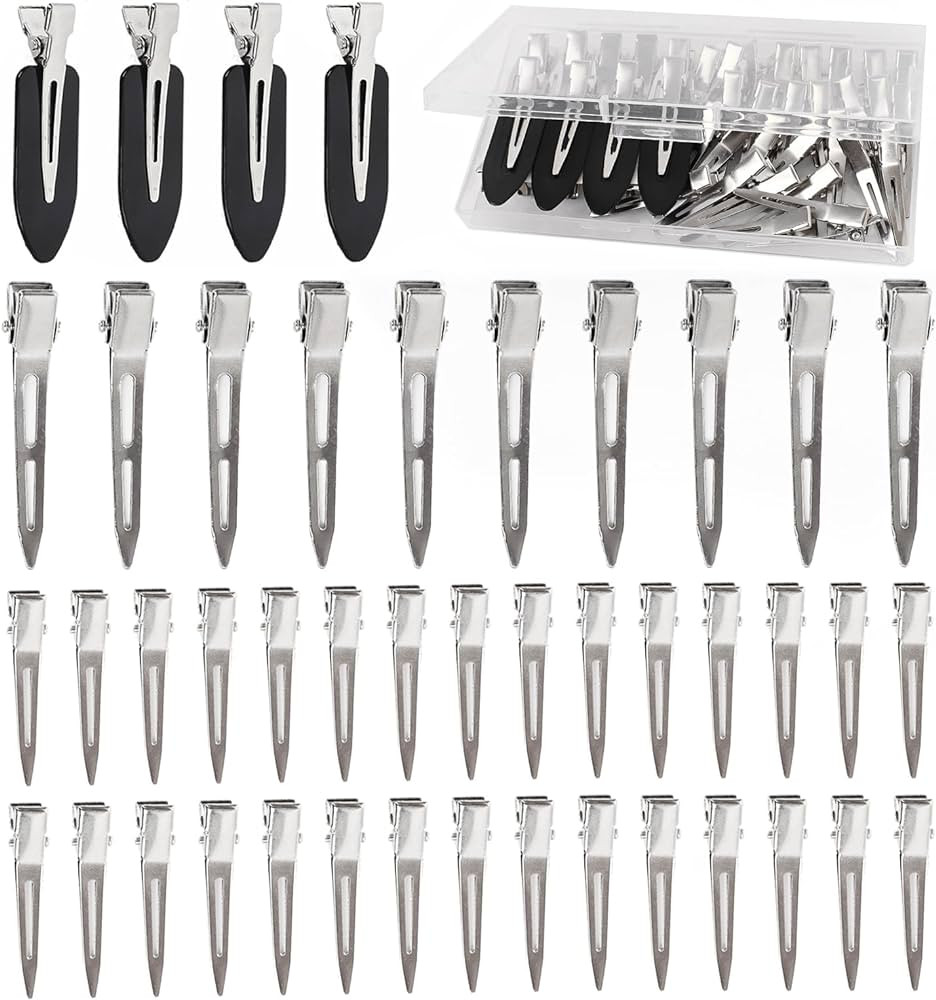 Hair Clips for Women Styling, 44Pcs Metal Duck Billed Pin Curl Clips, Hair Pins, Salon, Makeup, H... | Amazon (US)